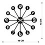 Wallity Enzoclock - S014 Reloj de Pared de Metal Negro